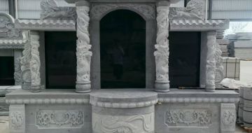 驻马店 芝麻灰高档墓碑，土墓，可定制