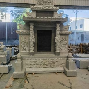 驻马店 芝麻灰高档墓碑、土墓，一套也支持定做
