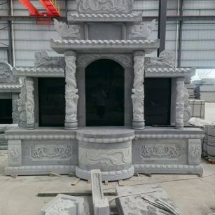 驻马店 芝麻灰高档墓碑，土墓，可定制