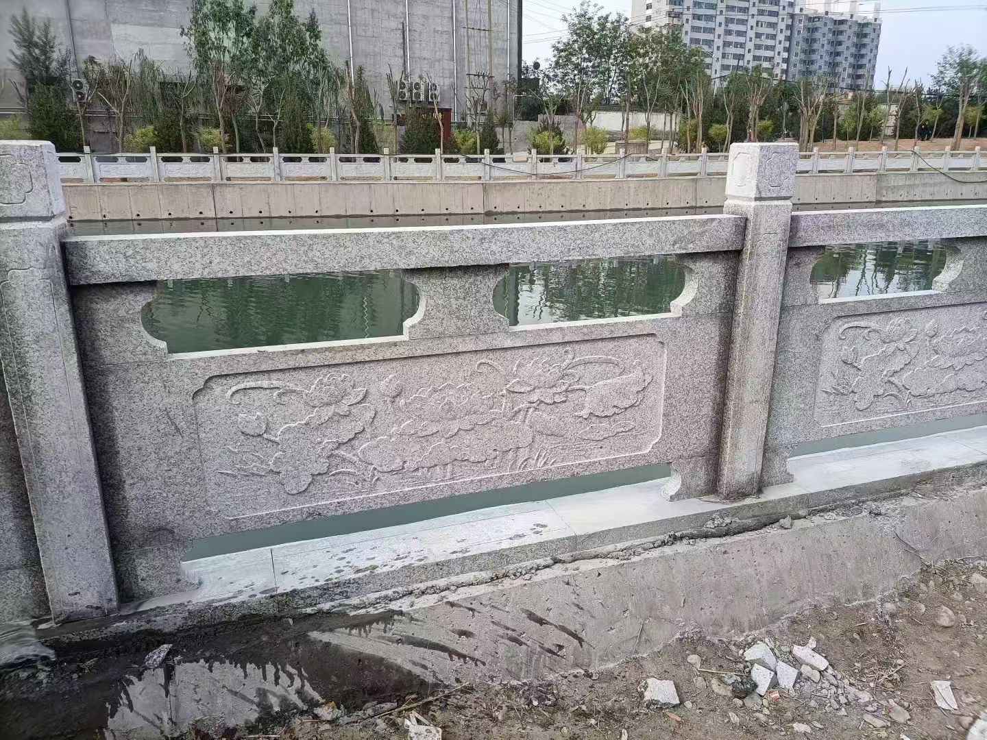 驻马店 芙蓉白大花桥梁、河道，石材栏杆、围栏、护栏