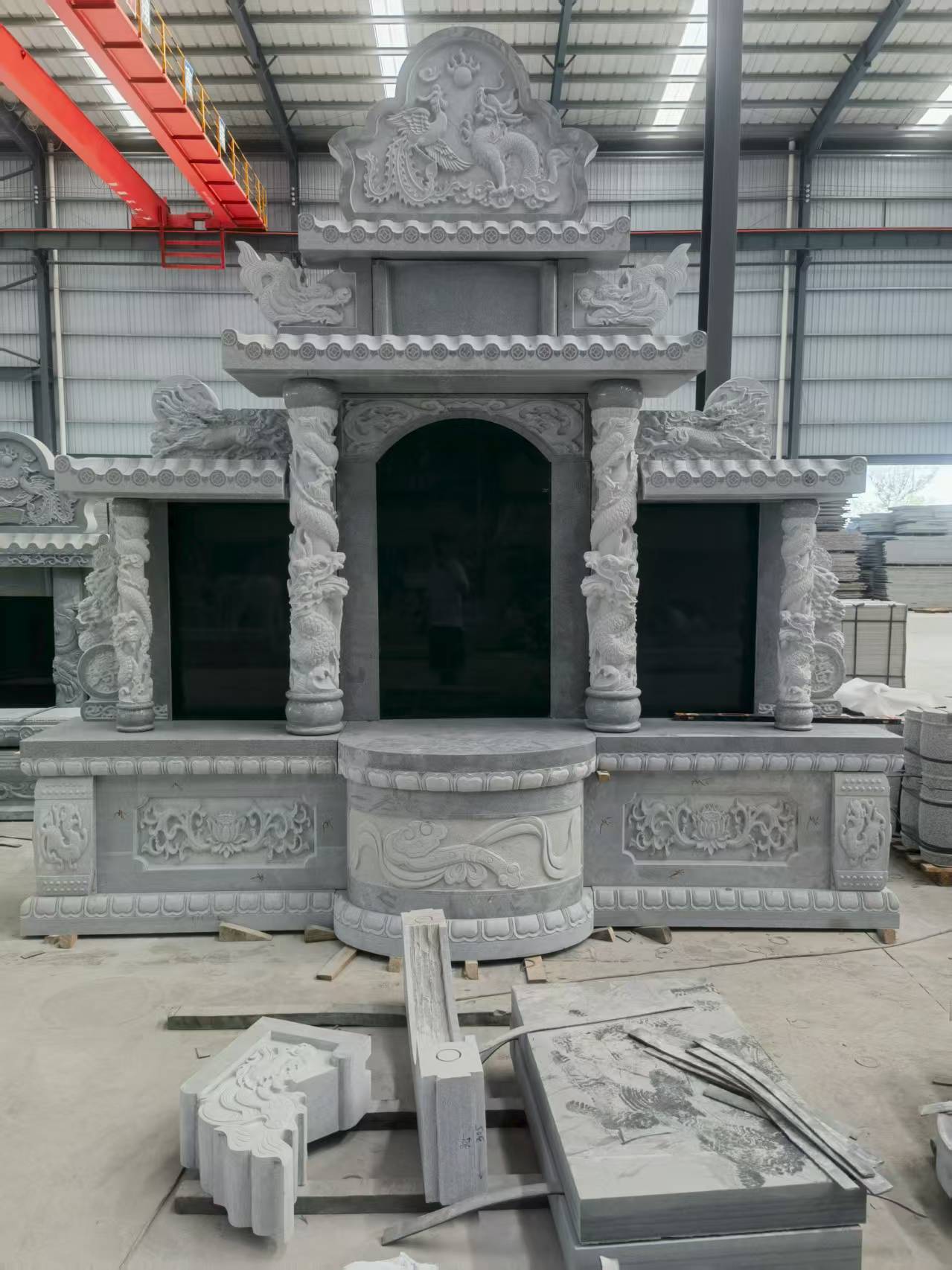 驻马店 芝麻灰高档墓碑，土墓，可定制