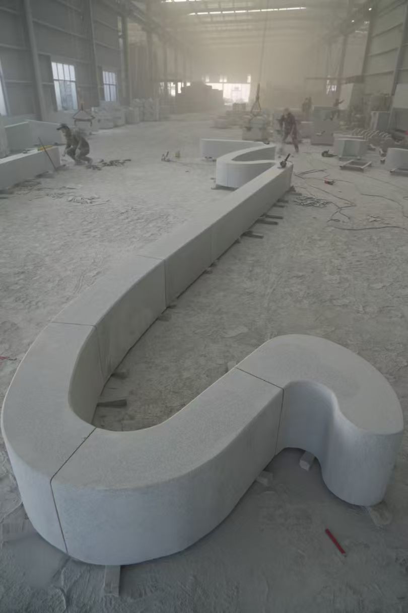 驻马店 花岗岩整石坐凳拼装