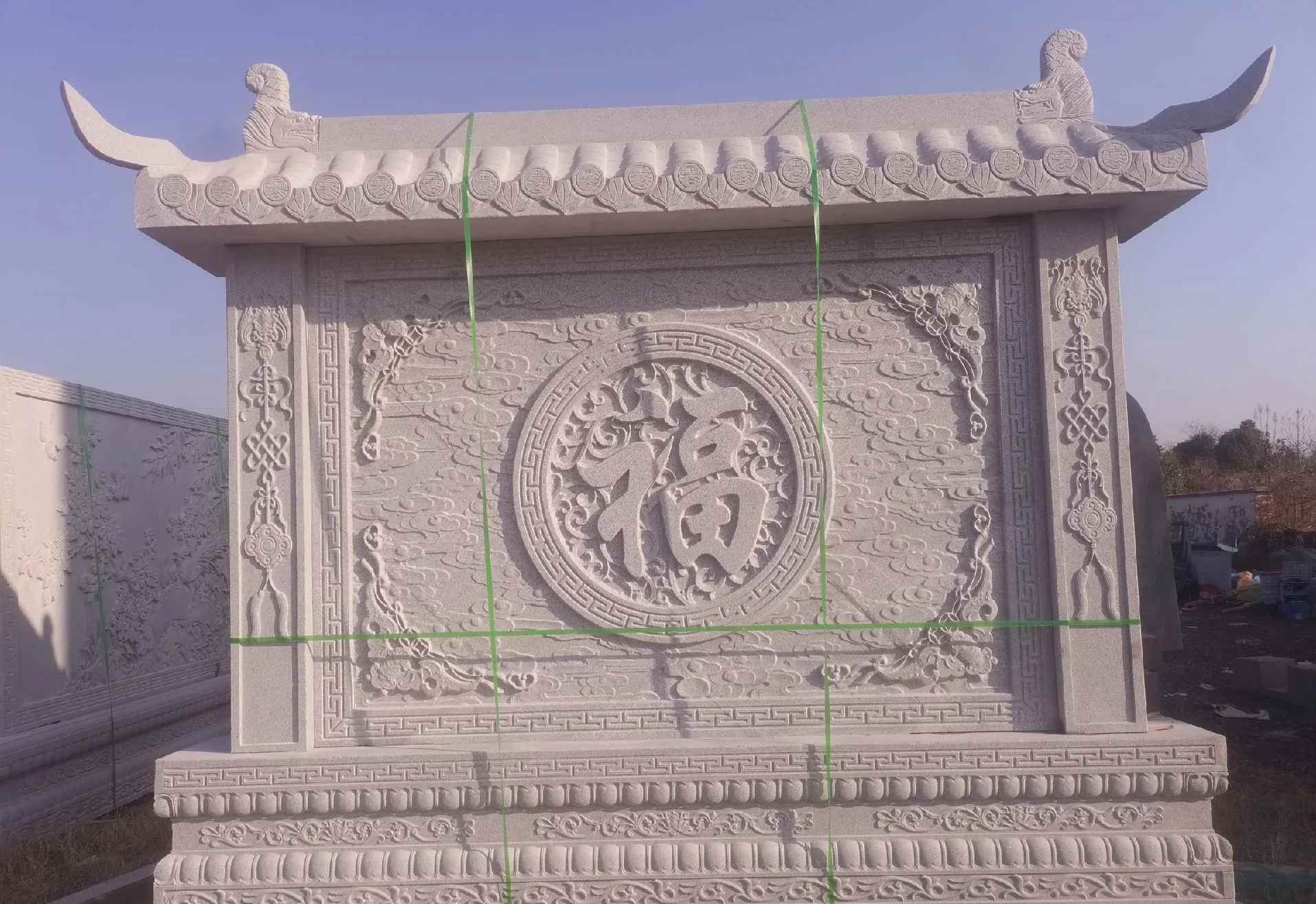 驻马店 芝麻白花岗岩屏风，照壁，影壁